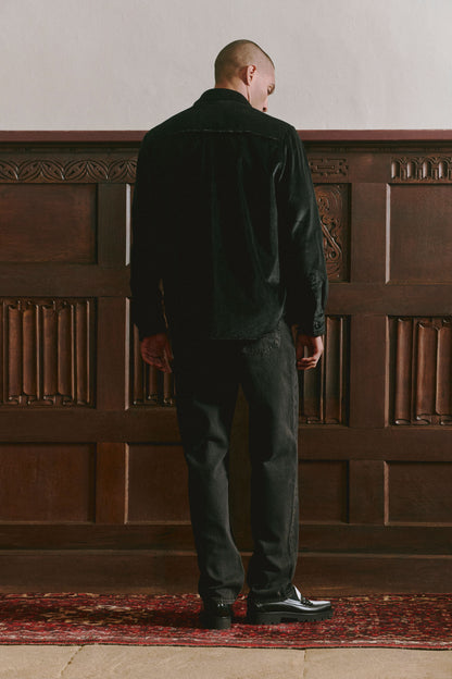 Afeard Stour corduroy overshirt in black