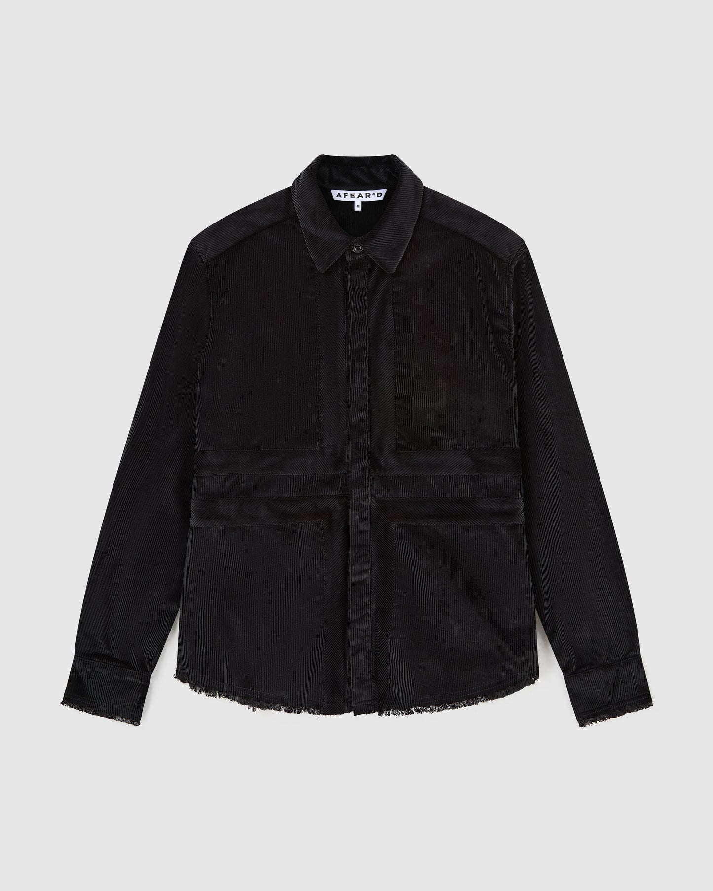 Afeard Stour corduroy overshirt in black