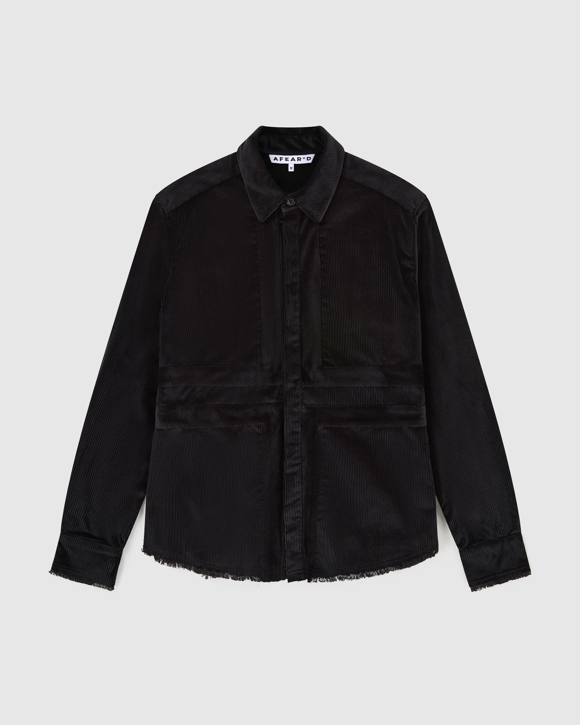 Afeard Stour corduroy overshirt in black