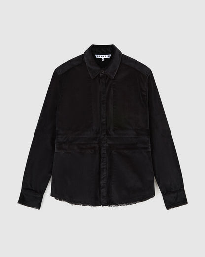 Afeard Stour corduroy overshirt in black