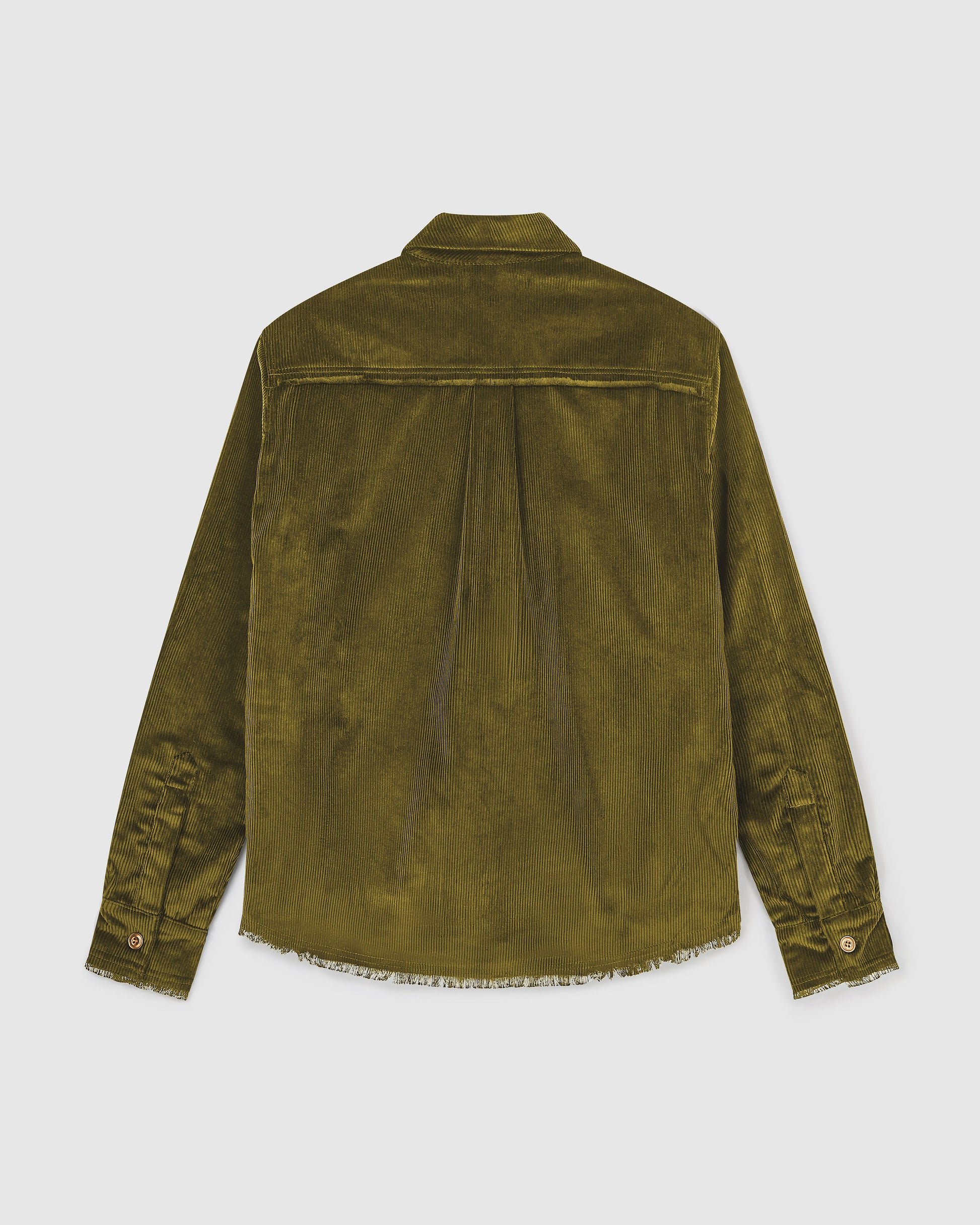 Afeard Stour corduroy overshirt in drab green
